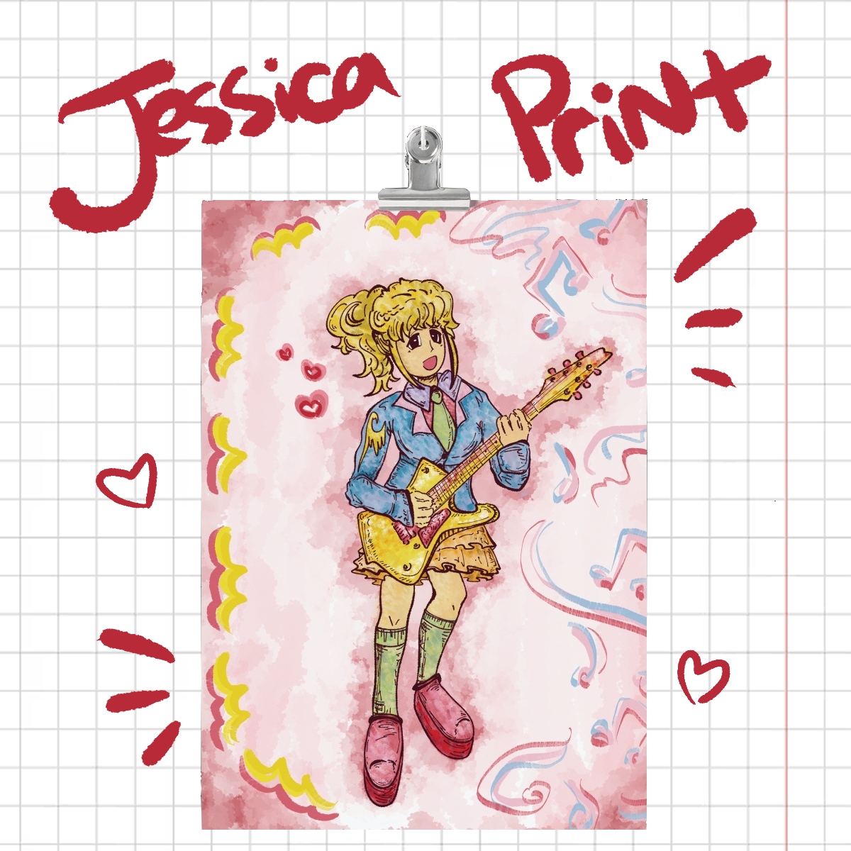 [ UMINEKO ] Jessica Guitar Print
