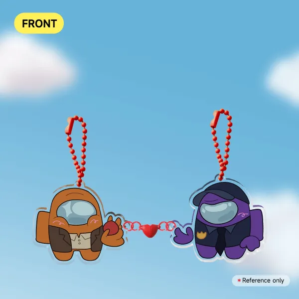 Orange Purple Crewmates - Acrylic Magnet Keychains