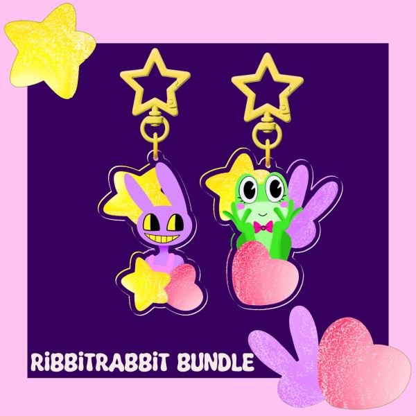 RibbitRabbit gummy inspired keychain bundle