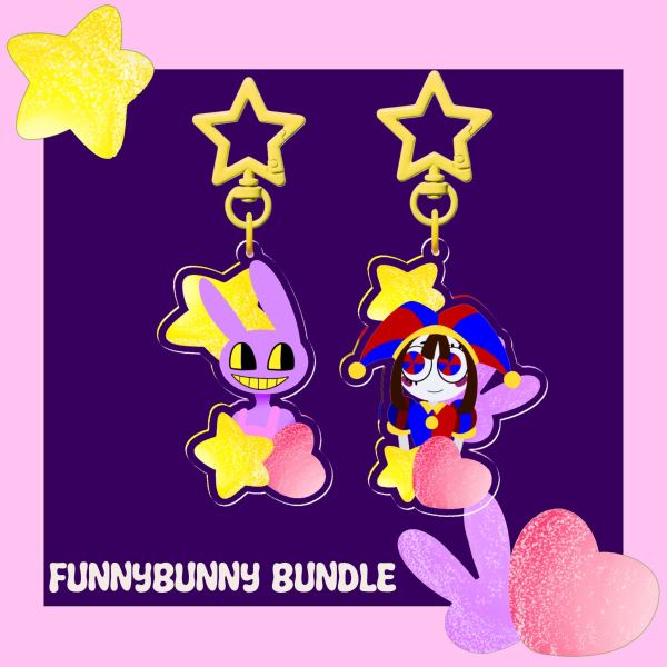 Funnybunny gummy candy inspired keychain bundle