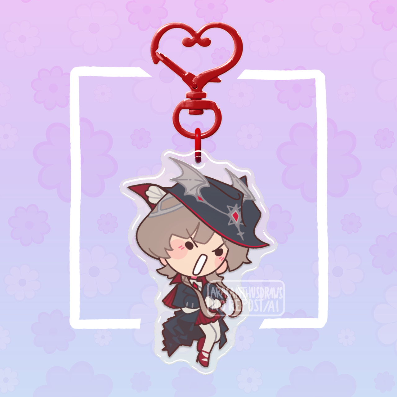Vampire Hunter Sandrone || Epoxy Clear Acrylic Keychain