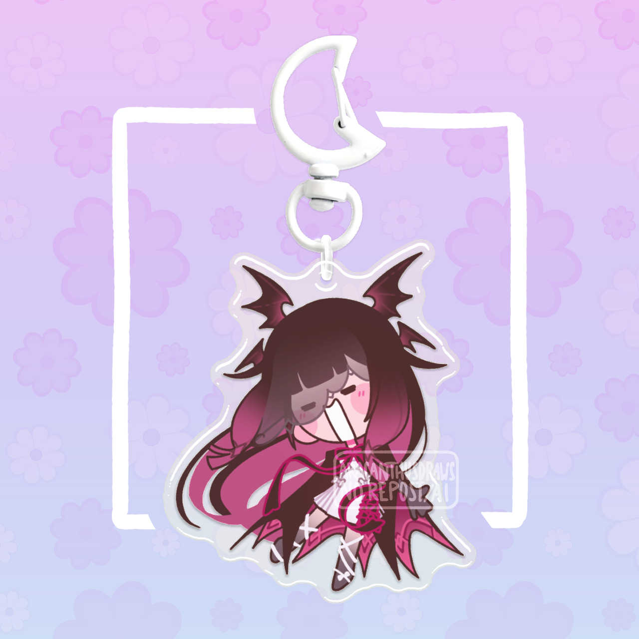 Vampire Columbina || Epoxy Clear Acrylic Keychain