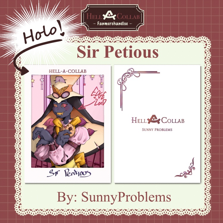 Sir Pentious - Holographic Photocard - Hellacollab Maid Cafe Collection