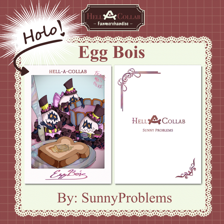 Egg Bois - Holographic Photocard - Hellacollab Maid Cafe Collection