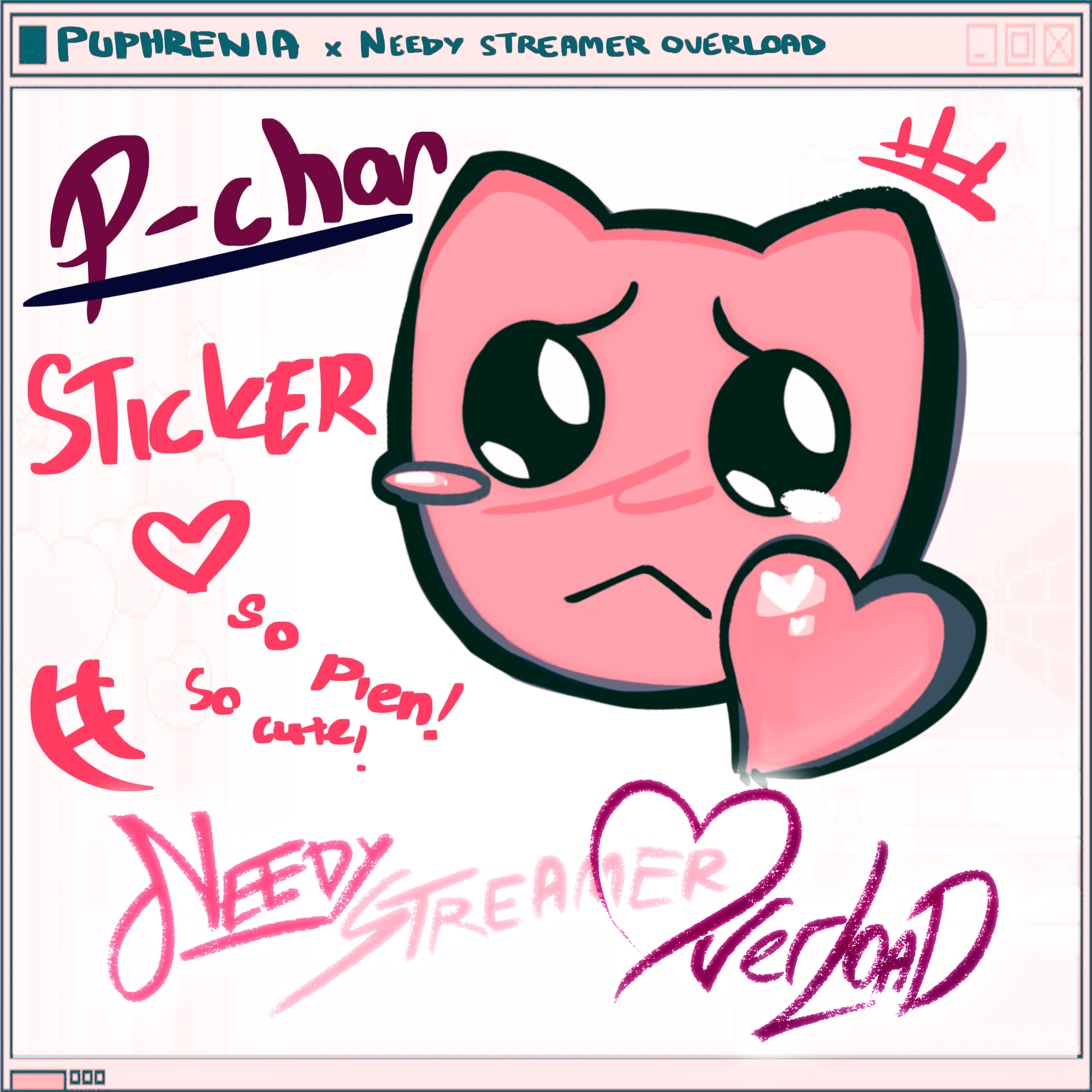 P-chan Heart — Sticker