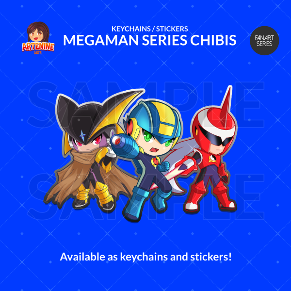 Fanart Series - Megaman BN Series Vol.1 Keychains Set
