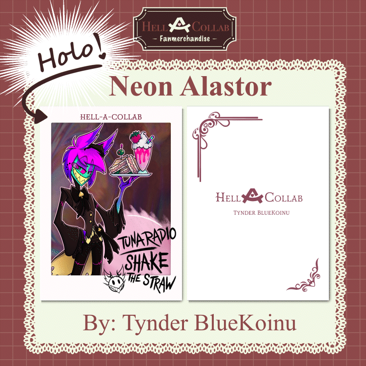 Neon Alastor • Photocard • Maid Cafe Hell-A-Collab