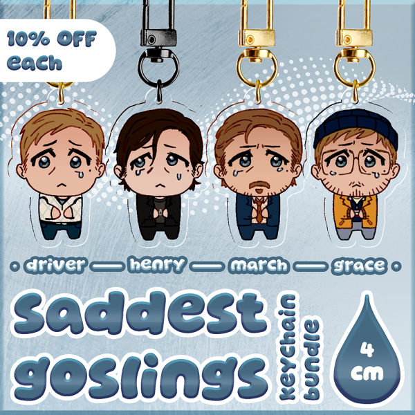Saddest Goslings 4cm Keychain Set