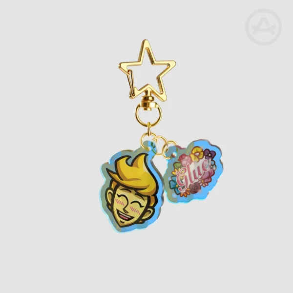 Flowery - Deltarune - 2 Piece Rainbow Keychains