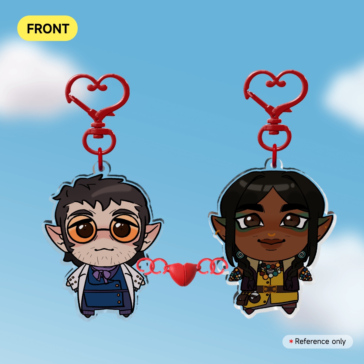 Yeza Brenatto + Veth Brenatto magnetic heart keychain [ THE MIGHTY NEIN ]