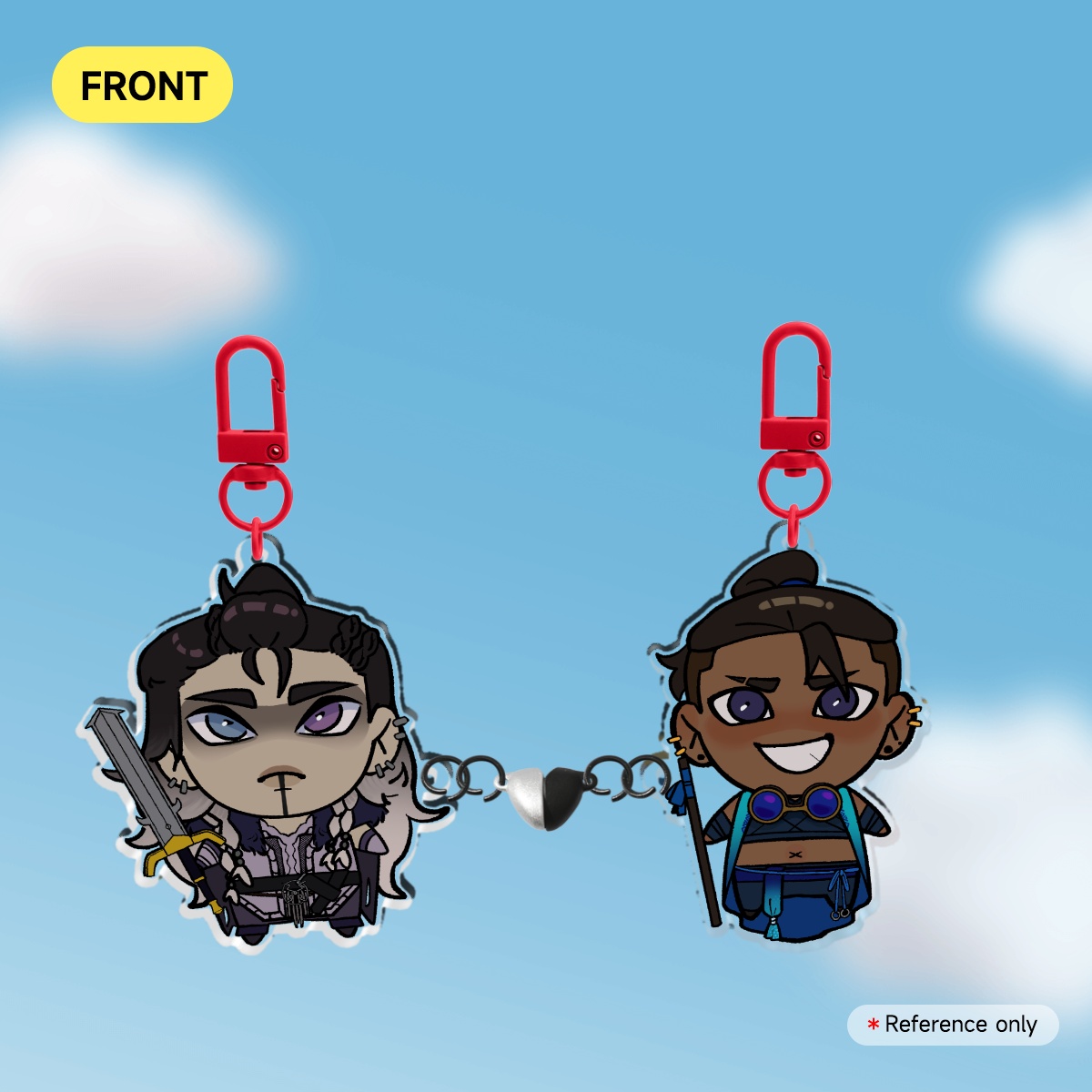 Yasha Nydoorin + Beauregard Lionett magnetic heart keychain [ THE MIGHTY NEIN ]