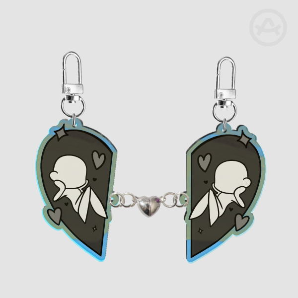 YCH Heart Halves Magnetic Keychains