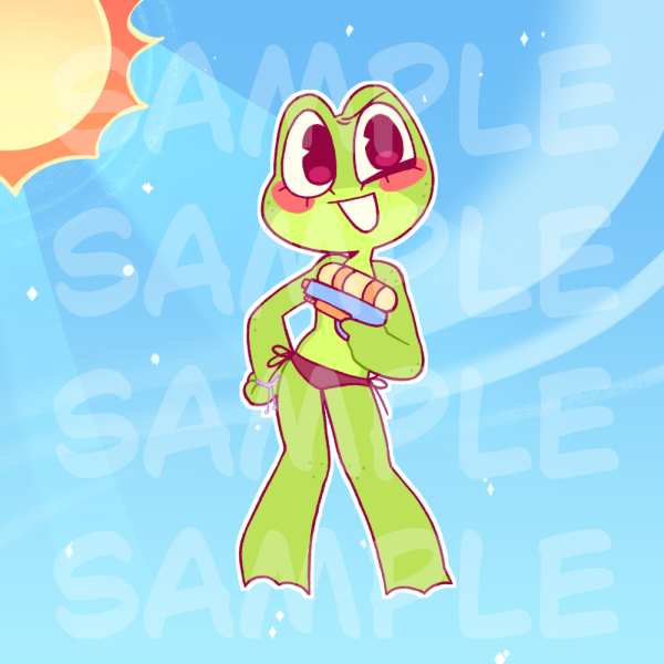Beach Ribbit Keychain