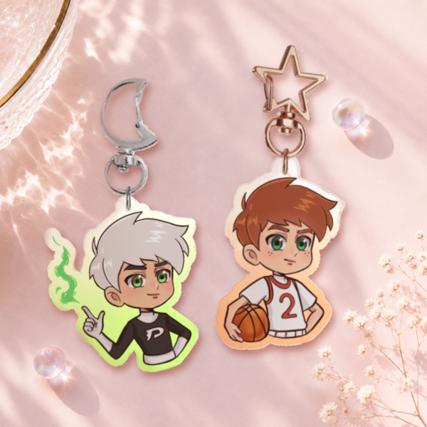 Danny phantom & Wes Weston keychains