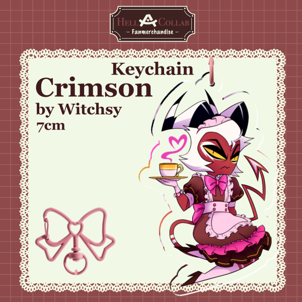 Crimson Clear Acrylic Keychain || Maid Cafe Hell-a-Collab
