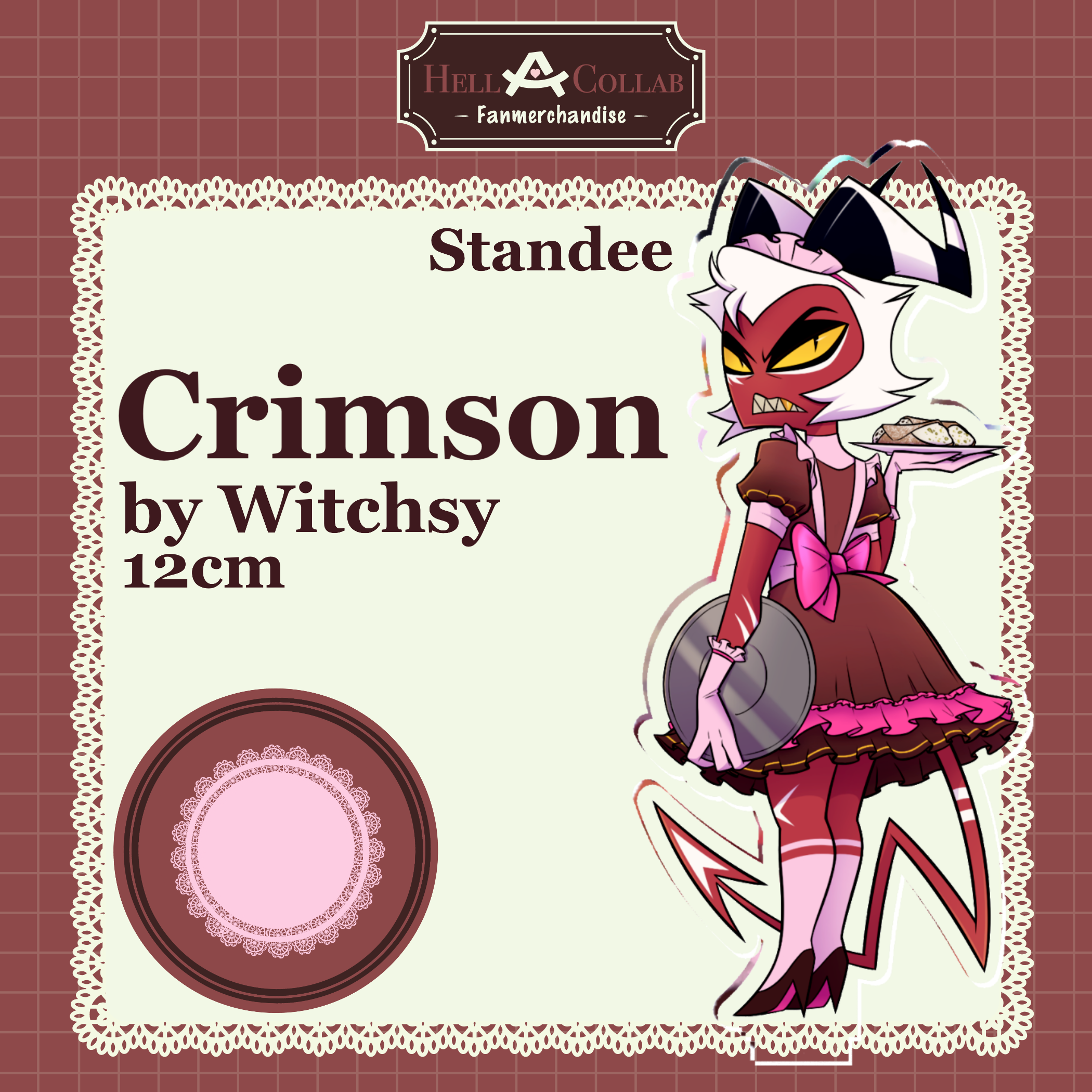 Crimson Clear Acrylic Standee || Maid Cafe Hell-a-Collab