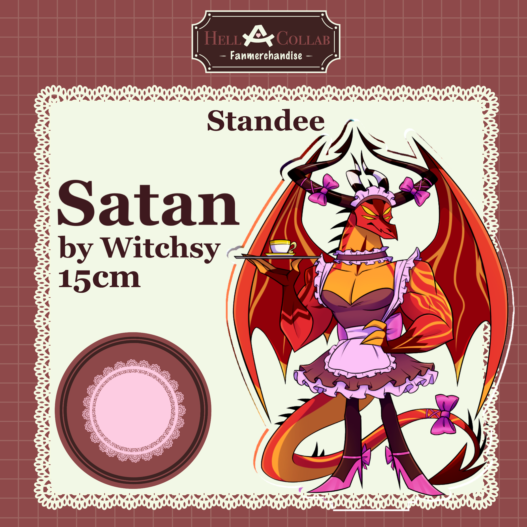 Satan Clear Acrylic Standee || Maid Cafe Hell-a-Collab