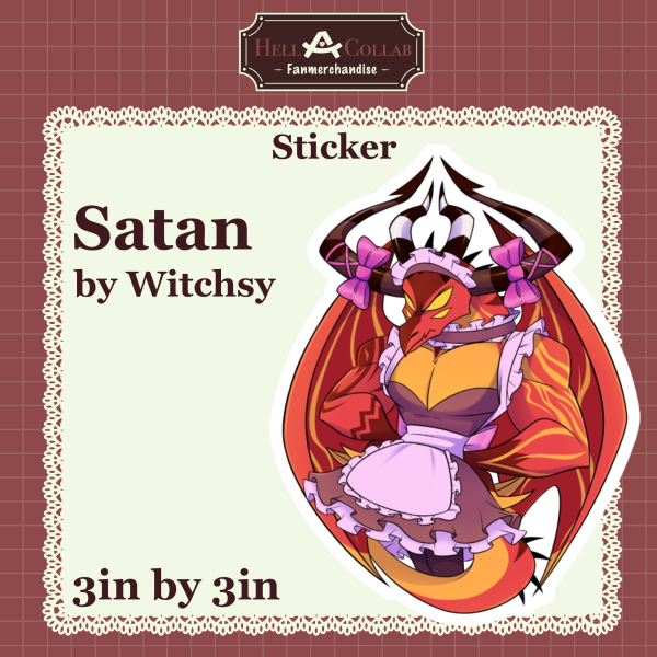 Satan Die Cut Sticker || Maid Cafe Hell-a-Collab