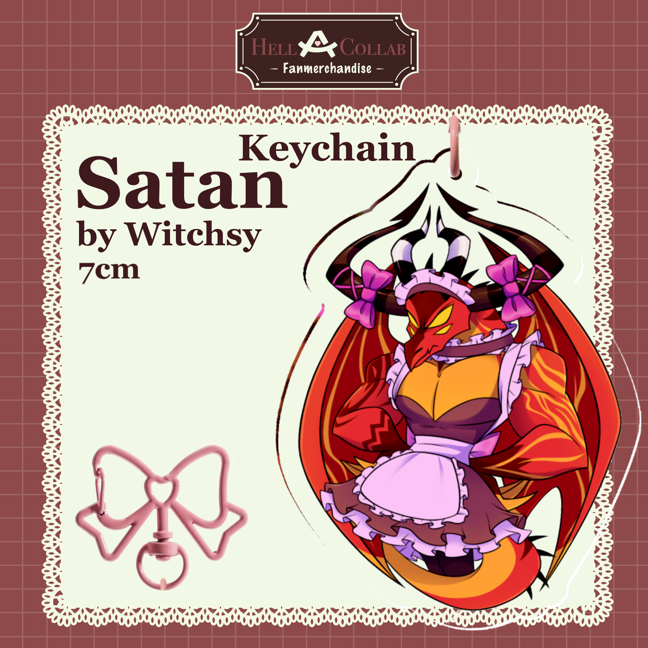 Satan Clear Acrylic Keychain || Maid Cafe Hell-a-Collab