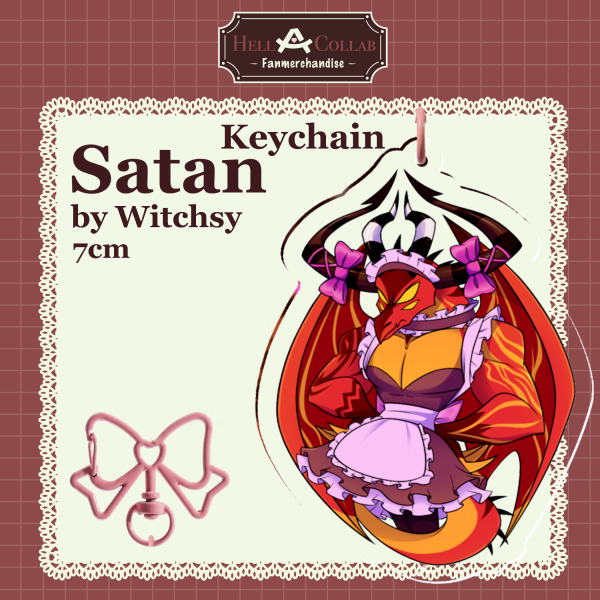 Satan Clear Acrylic Keychain || Maid Cafe Hell-a-Collab
