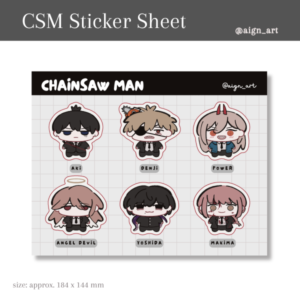 [Chainsaw Man] Aki, Angel Devil, Denji, Makima, Power, Yoshida: Holo Sticker Sheet