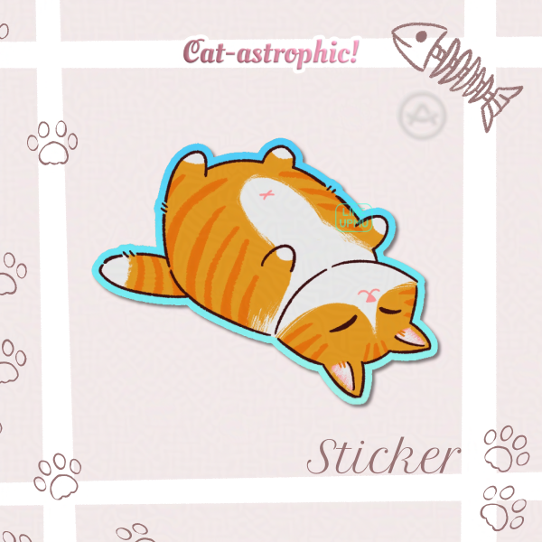 [Cat-astrophic] Orange flop cat (sticker)