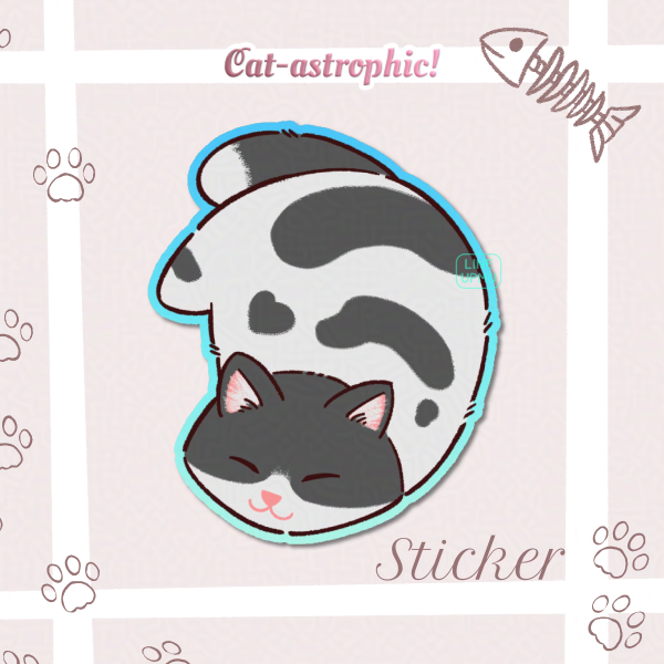 [Cat-astrophic] Cow flop cat (sticker)