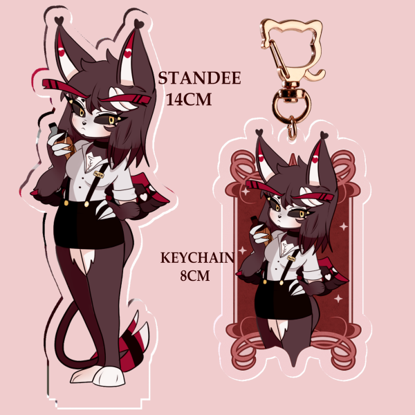 Female Husk set | bartender outfit | Hazbin Hotel keychain and standee
