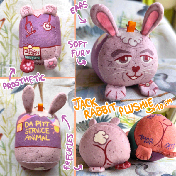 "Jack Rabbit" Mochikororin Plush Keychains