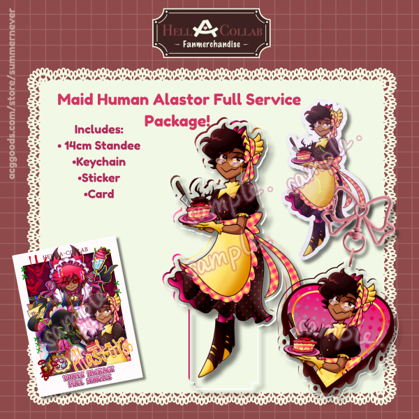 Maid Human Alastor FULL Bundle – Hellacollab Maid Cafe Collection || Demon Human Alastor's Shadow