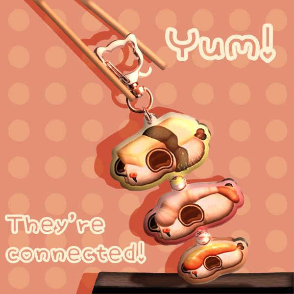 Nigiri Pigeon Drumstick Connection Keychain