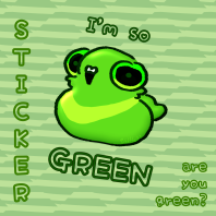 "IM SO GREEN" Pigeon Drumstick Sticker