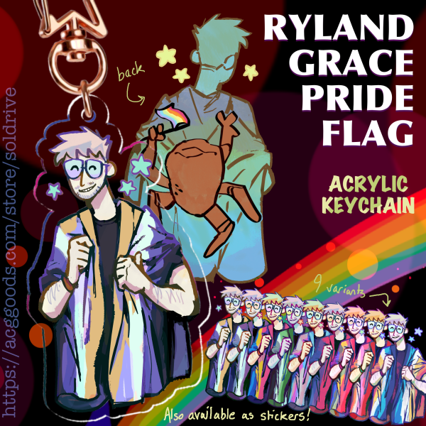 Nonbinary Pride Flag Ryland Grace Double-Sided Acrylic Keychain