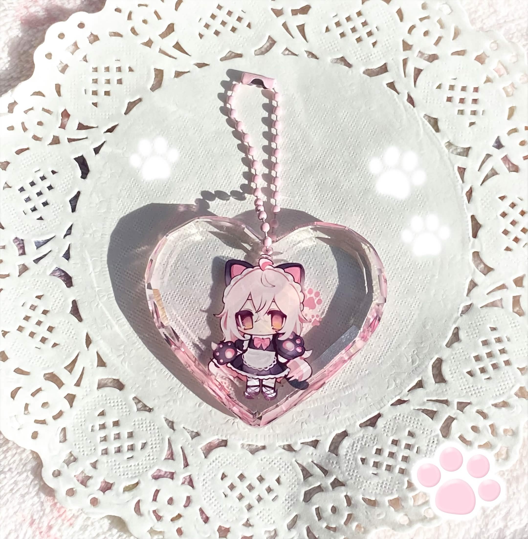 ♡ Totono Cat Maids - Aoi Mukou - Heart Gemstone Charm by: meowmegu ♡