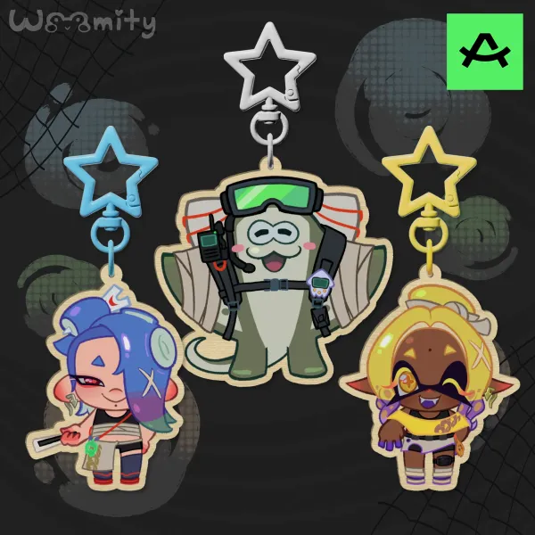 Splatoon Raiders - Deep Cut Wooden Keychain Bundle!