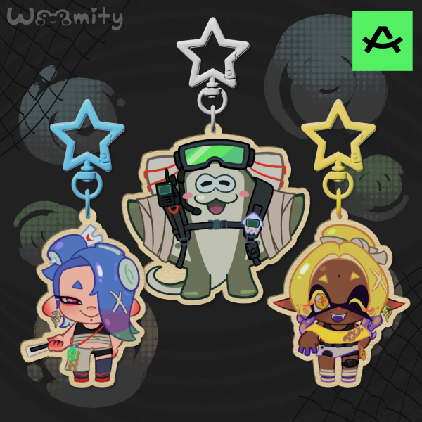 Splatoon Raiders - Deep Cut Wooden Keychain Bundle!
