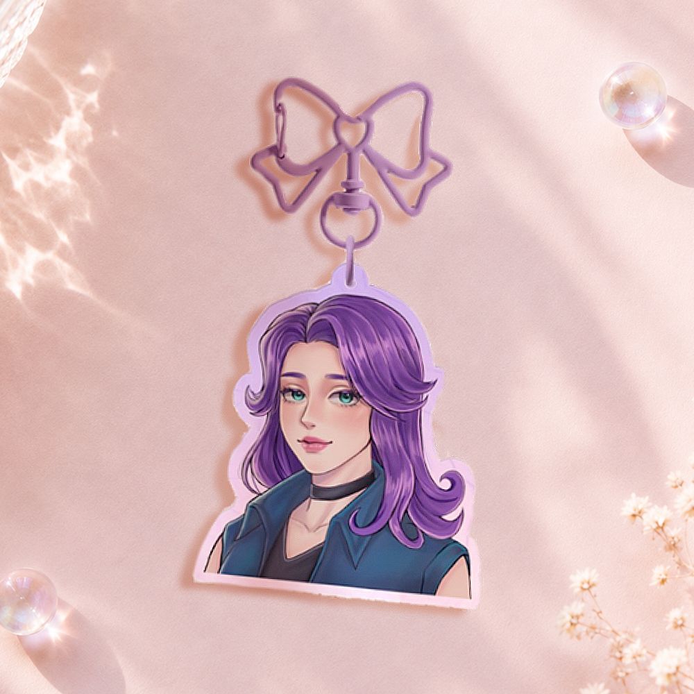 Stardew valley Abigail Colored Edge Acrylic Keychain