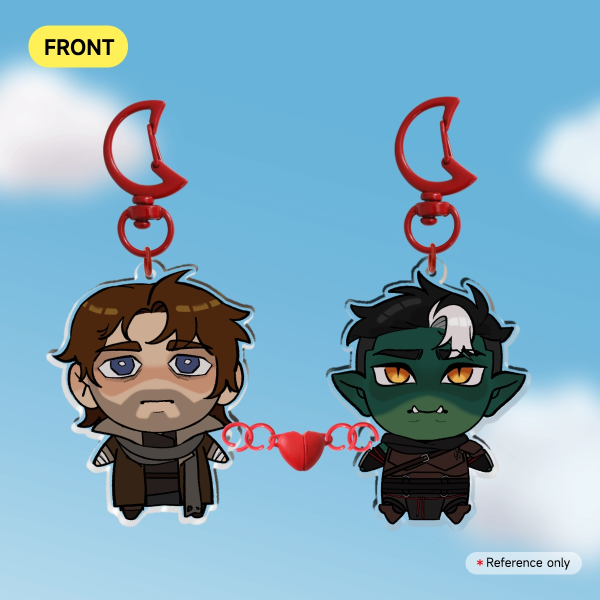 Caleb Widogast + Fjord Stone magnetic heart keychain [ THE MIGHTY NEIN ]