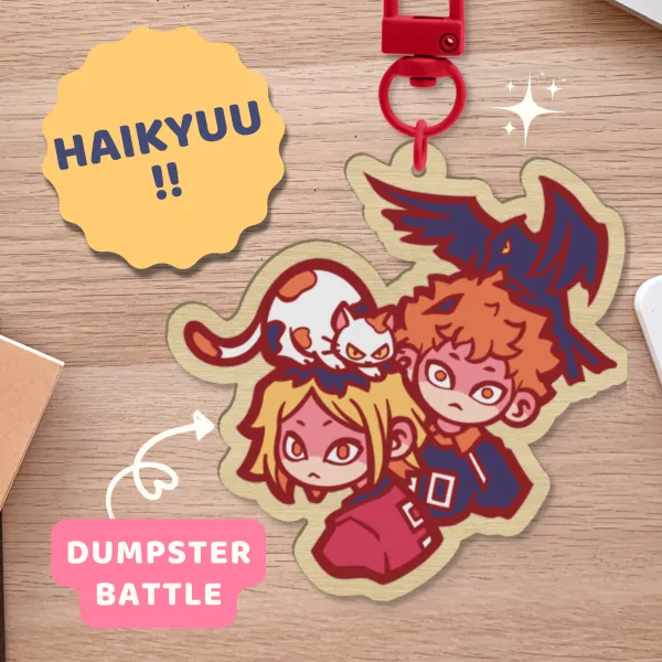 Wood Keychain - Hinata Shoyo & Kozume Kenma - Haikyuu Anime HQ