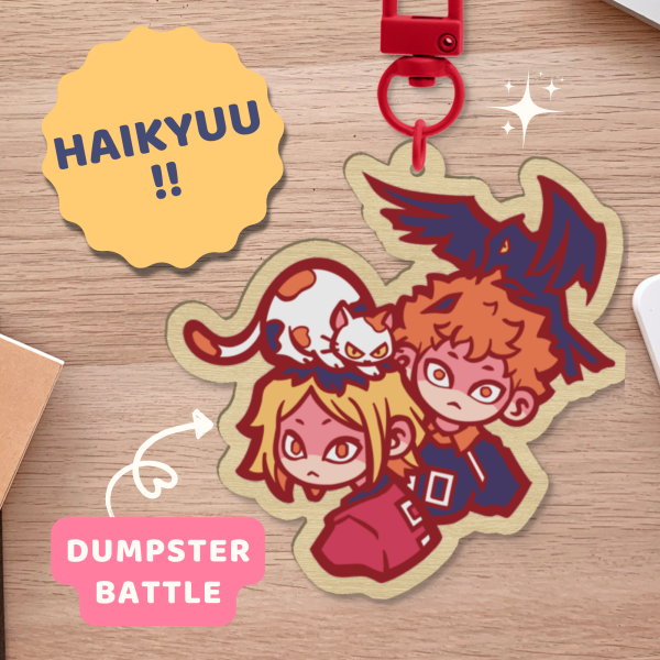 Wood Keychain - Hinata Shoyo & Kozume Kenma - Haikyuu Anime HQ
