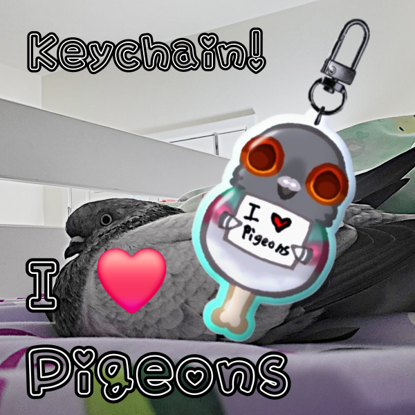 I Heart Pigeons Acrylic Keychain