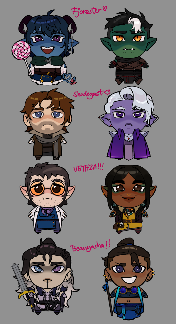 The Mighty Nein Couples Keychains Set