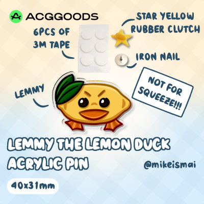 Lemmy the Lemon Duck Acrylic Pin