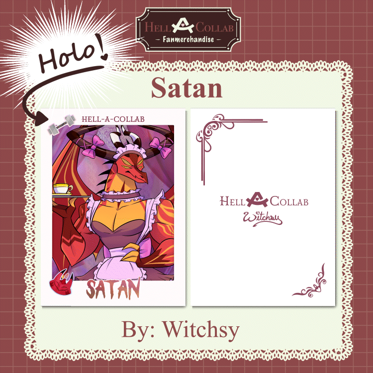Satan Holographic Photocard || Maid Cafe Hell-a-Collab