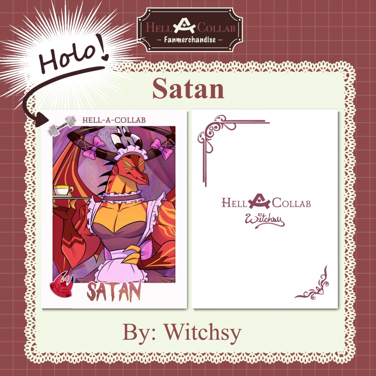 Satan Holographic Photocard || Maid Cafe Hell-a-Collab
