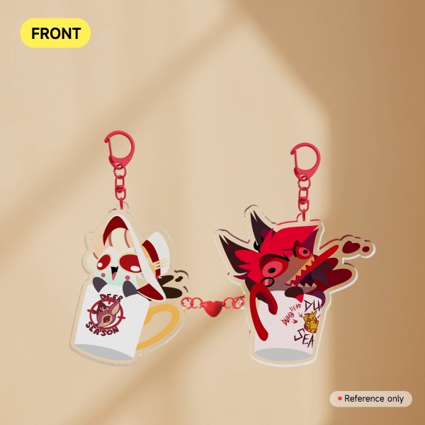 Dad Mugs Radioapple Alastor & Lucifer Magnet Keychain
