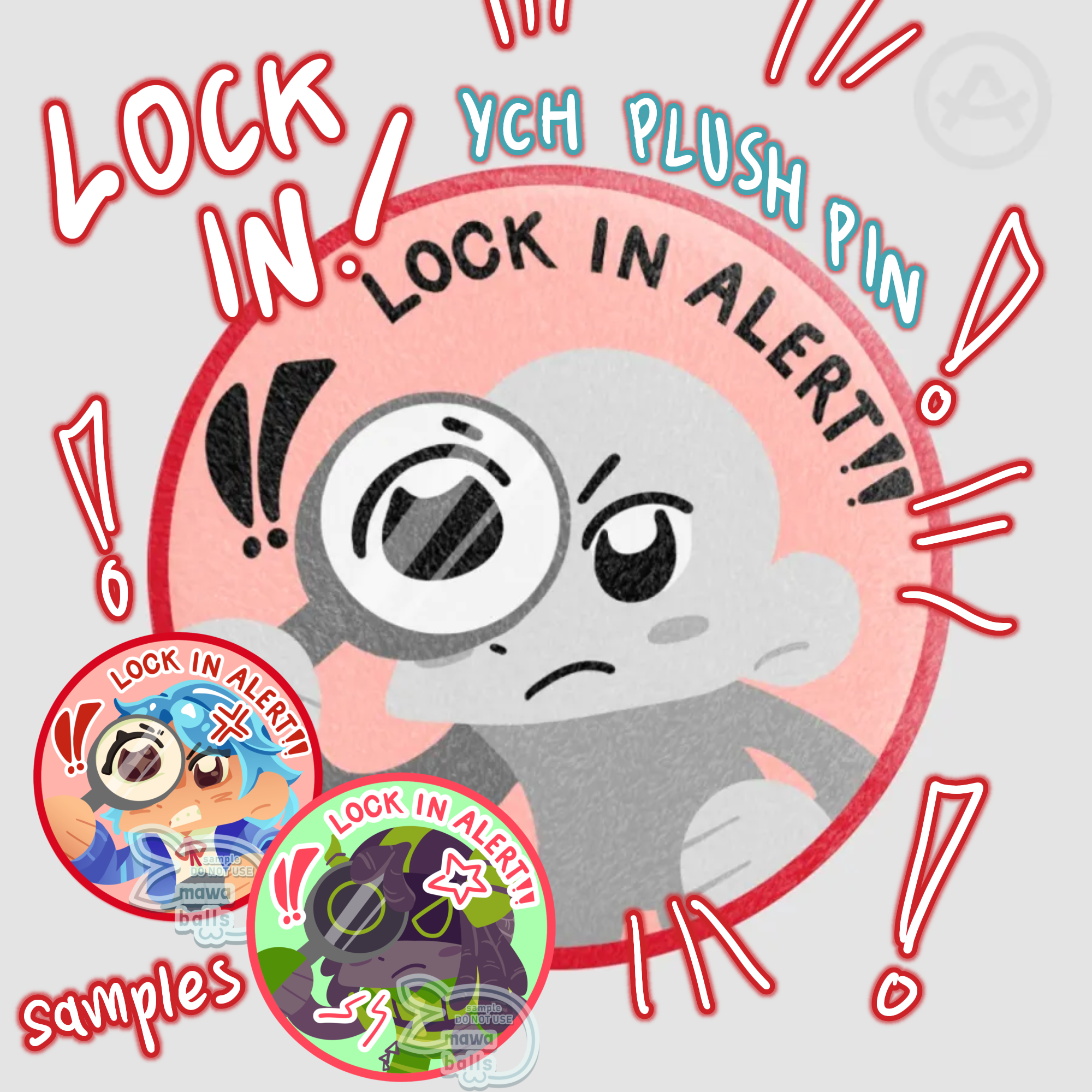 Lock In Alert! Plush Pin YCH