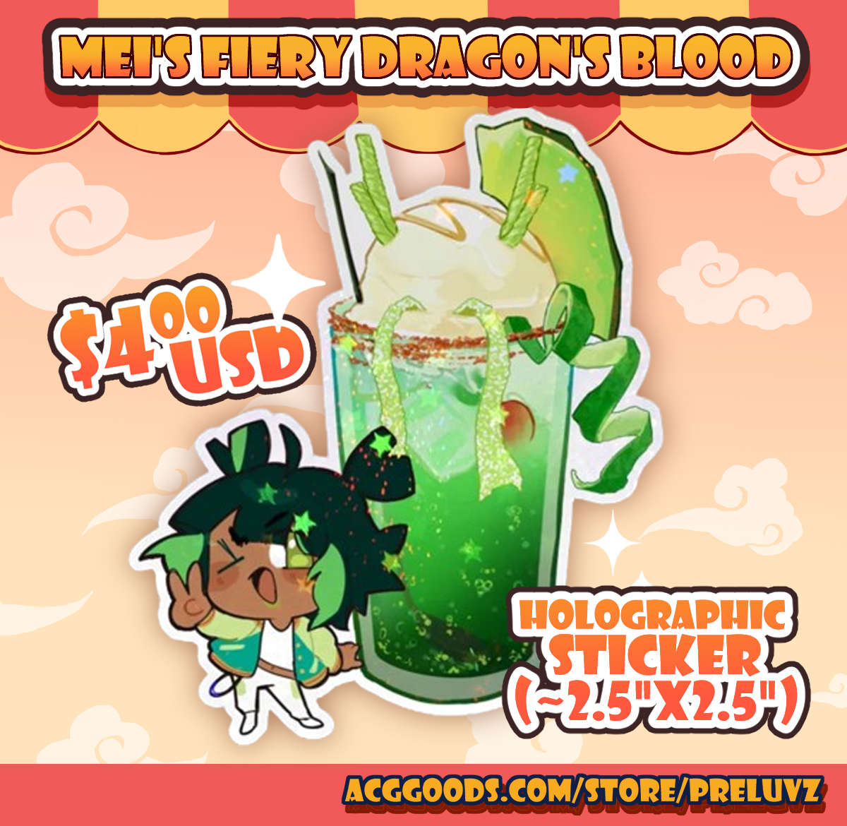 Mei's Fiery Dragon's Blood Sticker