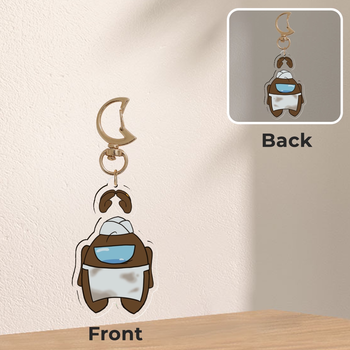Grabby Brown | Among Us Keychain