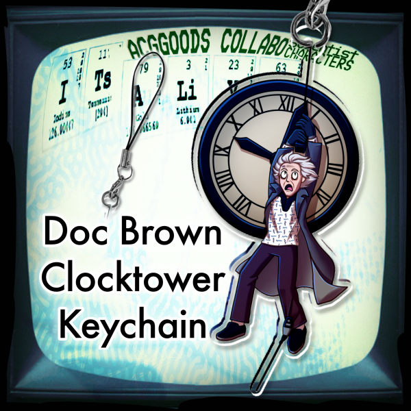 Doc Brown Clocktower Keychain